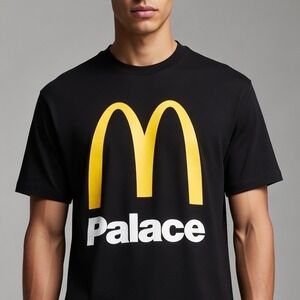 Palace x McDonald's Sign T-shirt Black Mens Small Skateboard Streetwear Outdoors